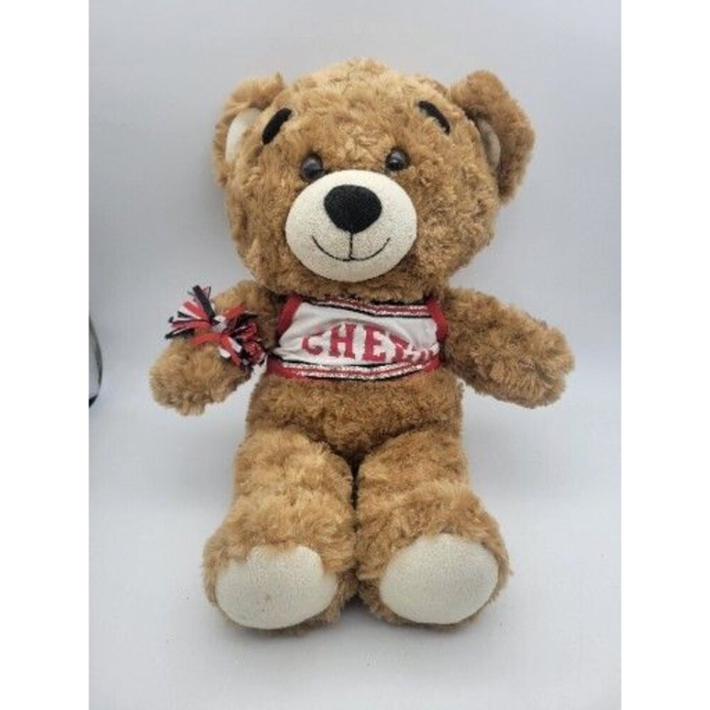 Build-A-Bear BABW Brown Plush Bear Cheer Leader Outfit Red White